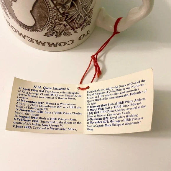 Vintage 1977 Royal Silver Jubilee Mason  Ironstone Mug Set of 2 England Crazing - Picture 16 of 16